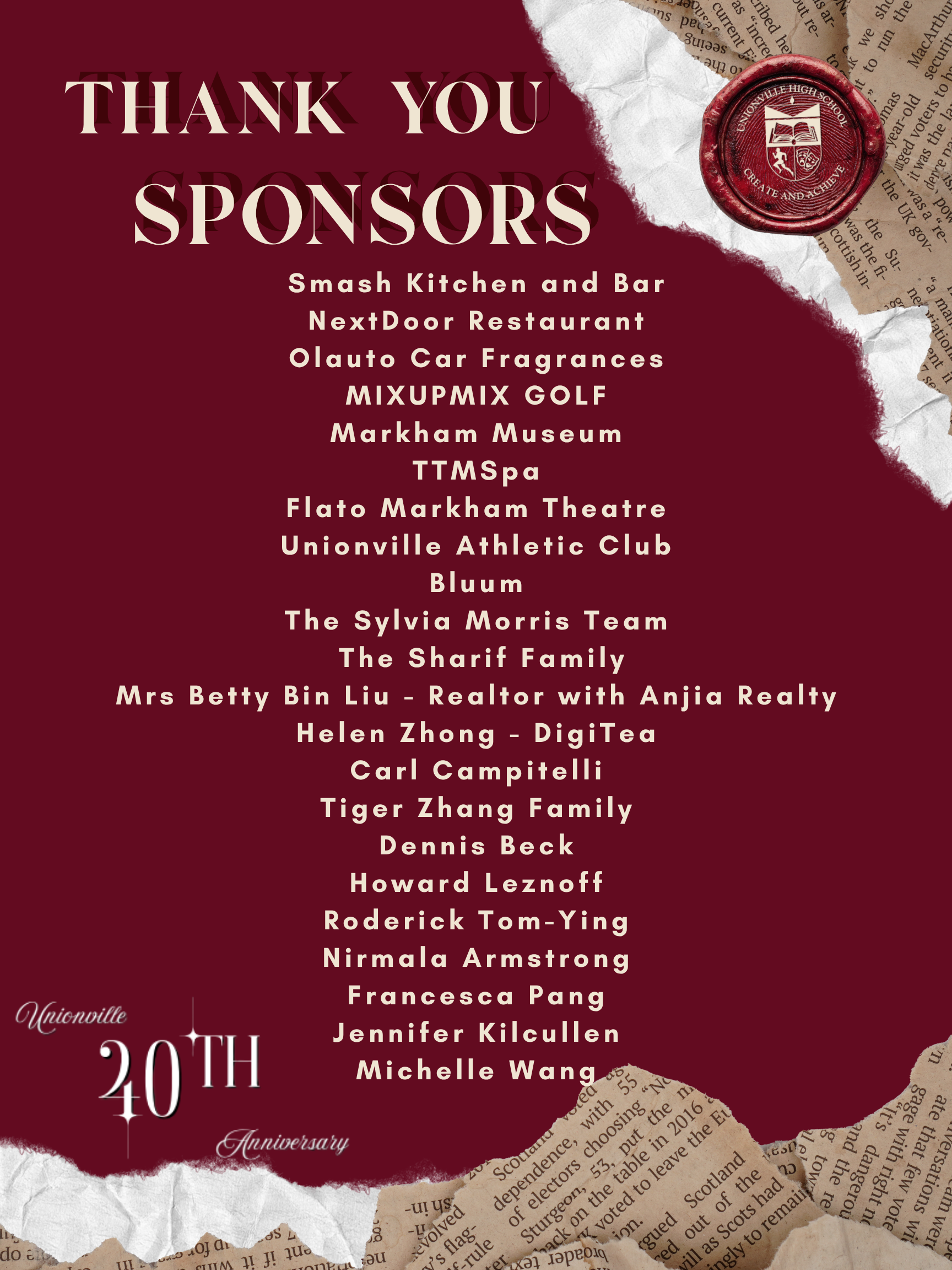 Thank You Sponsors