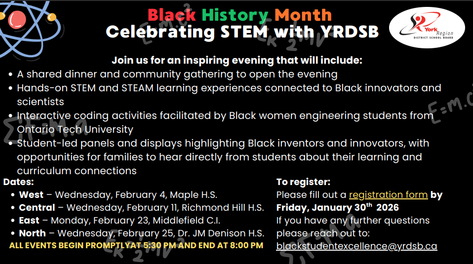Black History Month Celebrating STEM with YRDSB