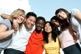 A group of students smiling